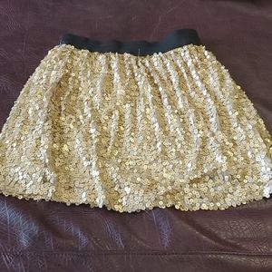 Gold sequin mini skirt